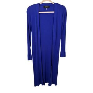 Kasper Open Front Pocket Duster Cardigan Royal Blue UltraMarine Corpcore Office